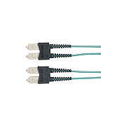 Black Box Om3 50/125 Multimode Fiber Optic Patch Cable - Ofnr Pvc, Sc To Sc, Aqua, 1-m (3.2-ft.) (EFNT010001MSCSC)