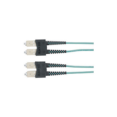 Black Box Om3 50/125 Multimode Fiber Optic Patch Cable - Ofnr Pvc, Sc To Sc, Aqua, 1-m (3.2-ft.) (EFNT010001MSCSC)