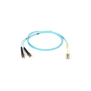 Black Box Om3 50/125 Multimode Fiber Optic Patch Cable - Ofnr Pvc, St To Lc, Aqua, 2-m (6.5-ft.) (EFNT010002MSTLC)