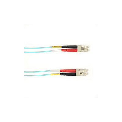 Black Box Om3 50/125 Multimode Fiber Optic Patch Cable - Lszh, Lc To Lc, Aqua, 2-m (6.5-ft.), Gsa, Taa, Non-returnable/non-cancelable (FOLZH1002MLCLCAQ)
