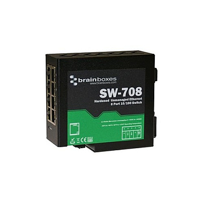 Brainboxes Hardened 8 Port Ethernet Switch (SW708)