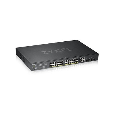 Zyxel Gs1920-24hpv2 - Hybrid Nebulaflex 24 Port Gbe L2 Advanced Web Managed 802.3at Poe+ Switch + 4 Gbe Combo Gbe/sfp (28 Total Ports) 375w Power Budget (GS192024HPV2)
