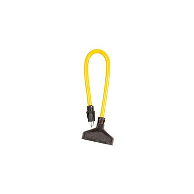 Monoprice 2ft.12/3 Stow Black Triple-tap (13845)