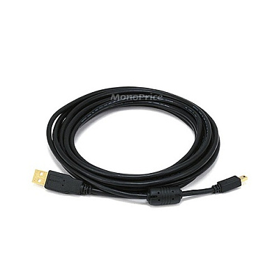 Monoprice Usb 2 A M/mini-b 5p M 28/24awg 10ft (5449)