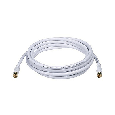 Monoprice Rg6 75ohm_coax W F Type 10ft - White (6315)