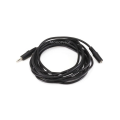 Monoprice Stereo Plug/jack M/f 12ft - Black (649)