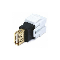 Monoprice Keystone Jack - Usb 2f/f Cplr Adapt Wht (6561)