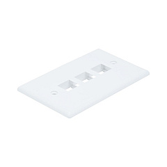 Monoprice Wall Plate For Keystone_ 3 Hole - White (6729)