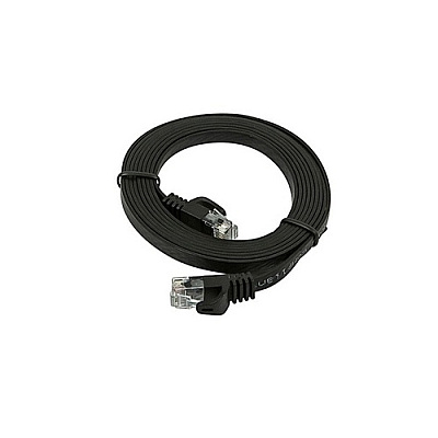 Monoprice Cat5e Flat Patch Cable_ 7ft Black (9549)