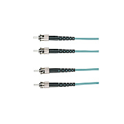 Black Box Om3 50/125 Multimode Fiber Optic Patch Cable - Ofnr Pvc, St To St, Aqua, 1-m (3.2-ft.) (EFNT010001MSTST)