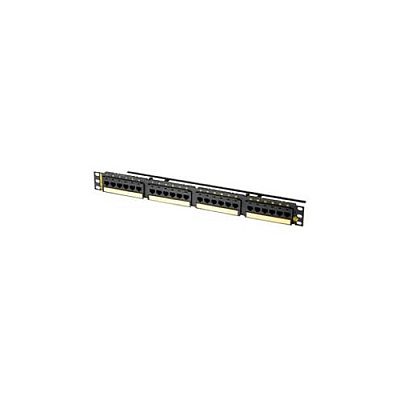 Leviton 24port,pnl,c6a/110,flat,blk (PHD6AU24)