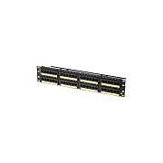 Leviton 48port,pnl,c6a/110,flat,blk (PHD6AU48)