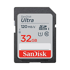SanDisk Ultra Sdhc Memory Card, 32gb, Class 10/uhs-i, 120mb/s (SDSDUN4032GAN6)