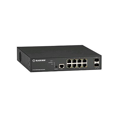 Black Box Gigabit Ethernet(1000-mbps) Managed Poe+ Switch-(8) 10/100/1000-mbps Copper Rj45 Poe+,(2)dual Media 1g/10g Sfp+,gsa,taa (LPB3010A)