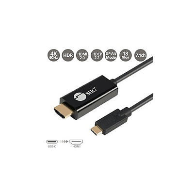 SIIG Usb-c To Hdmi Active Cable- 2m 4k60 (CBTC0J11S1)