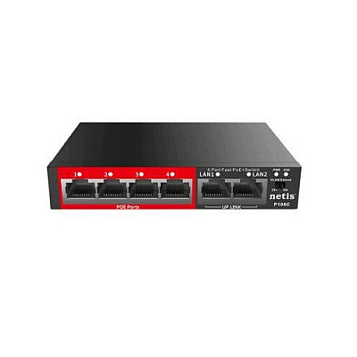 Netis Systems 4 Port Poe+ Switch With 2 Uplink Port, 65w Poe Power (P106C)