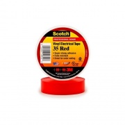 3M Scotch Vinyl Color Coding Electrical Tape 35, 3/4 In X 66 Ft, Red, Qty 10 Rolls (35-3/4X66FT-RD)