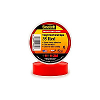 3M Scotch Vinyl Color Coding Electrical Tape 35, 3/4 In X 66 Ft, Red, Qty 10 Rolls (353/4X66FTRD)