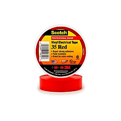 3M Scotch Vinyl Color Coding Electrical Tape 35, 3/4 In X 66 Ft, Red, Qty 10 Rolls (353/4X66FTRD)