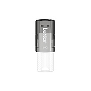 Lexar , 64gb Jumpdrive, S60, Usb 2.0, Flash Drive, W/ Cap, White/blackw/ Cap, White/black (LJDS060064GBNBNU)