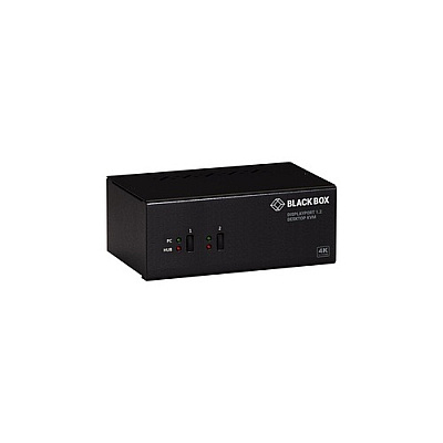 Black Box Kvm Switch - 2-port, Dual-monitor, Displayport 1.2, 4k 60hz, Usb 3.1 Hub, Audio, Gsa, Taa (KV6222DP)