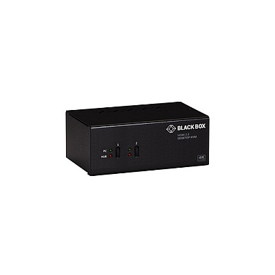 Black Box Kvm Switch - 2-port, Dual-monitor, Hdmi 2.0, 4k 60hz, Usb 3.1 Hub, Audio, Gsa, Taa (KV6222H)
