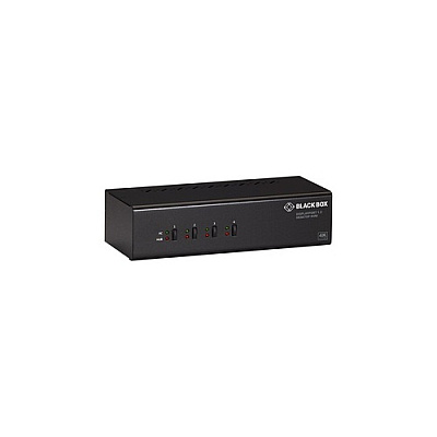 Black Box Kvm Switch - 4-port, Dual-monitor, Displayport 1.2, 4k 60hz, Usb 3.1 Hub, Audio, Gsa, Taa (KV6224DP)