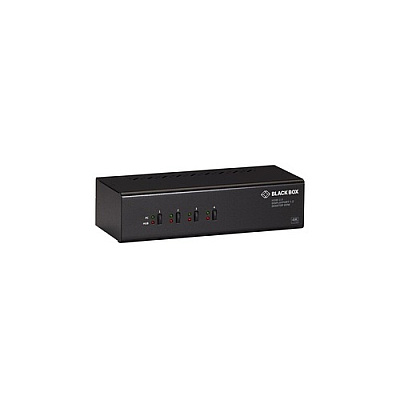 Black Box Kvm Switch - 4-port, Dual-monitor, Mixed Displayport 1.2 And Hdmi 2.0, 4k 60hz, Usb 3.1 Hub, Audio, Gsa, Taa (KV6224DPH)