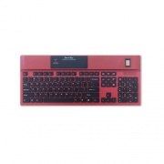 Key Source International 104 Usb Red Kb W/bio & Cleaning Button (1700 SX FFFB RED)