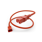 Uncommonx Power Cord C14 To C15 15amp Red, 1ft (PWCD-C14C15-15A-01F-RED)