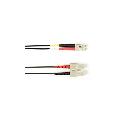 Black Box Om2 50/125 Multimode Fiber Optic Patch Cable - Ofnr Pvc, Sc To Lc, Black, 7-m (23.0-ft.), Gsa, Taa, Non-returnable/non-cancelable (R50007MSCLCBK)