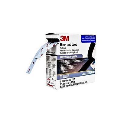 3M Hook And Loop Fastener , Black, 1 In X 5 Yd (MP3526N/MP3527N)
