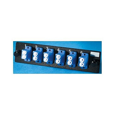 Leviton Panel,6/lc/dx/cer/blue/sm,12fiber,black (OFPLCD12AC)