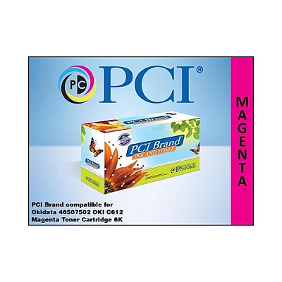PCI Brand Compatible Okidata 46507502 Magenta Toner Cartridge 6000 Page Yield For Okidata C612/oki C612n/oki C612dn. Oki 46507502 (46507502PCI)