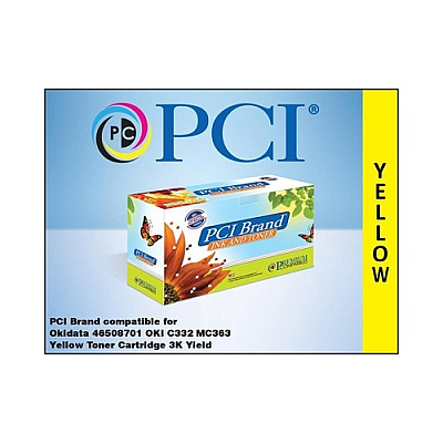 PCI Brand Compatible Okidata 46508701 Yellow Toner Cartridge 3000 Pg Yield For Okidata C332/oki C332dn/oki Mc363/oki Mc363dn. Oki 46508701 (46508701PCI)