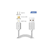 GCIG 3 In 1 Magnetic Cable White (11171)