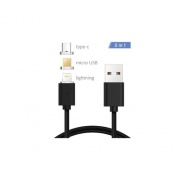 GCIG 3 In 1 Magnetic Cable Black (11172)