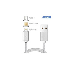 GCIG 3 In 1 Magnetic Cable White (11174)