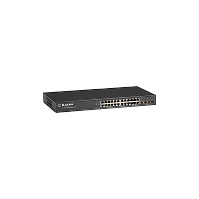 Black Box Gigabit Ethernet(1000-mbps)managed Switch(24)10/100/1000-mbps Copper Rj45,(4)100/1000-mbps Sfp+,(1)db9 Console,gsa,taa (LGB5028AR2)