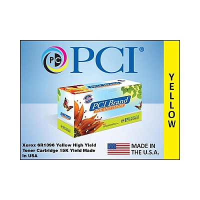 PCI Brand Eco-friendly Reman Xerox 6r01396 6r1396 Yellow Toner Cartridge 15000 Page Yield For Xerox Workcentre 7425, Workcentre 7428, Workcentre 7435 (6R01396PCI)