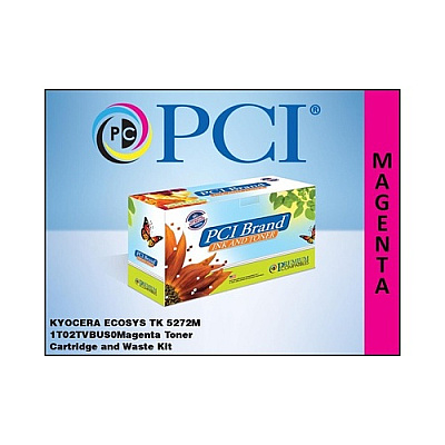 PCI Brand Compatible Kyocera Tk-5272m 1t02tvbus0 Magenta Toner Cartridge And 1 Waste Container 6k Yld For Kyocera P6230c/m6230ci/m6630ci Taa Compliant (TK5272MPCI)