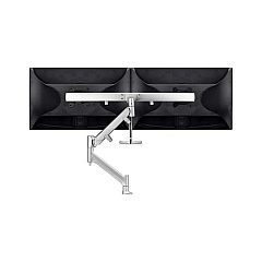 Atdec Direct To Desk Dual Display Crossbar Dynamic Arm Desk Mount, Dual Monitor Mount, Suits Displays To 15lbs And 27", Vesa 75x75 And 100x100, Silver (AWMSRHXBHS)