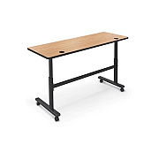 MooreCo Flipper Table 7224 - Castle Oak / Black (903177928BK)
