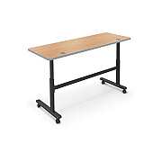 MooreCo Flipper Table 7224 - Castle Oak / Plat (903177928PL)