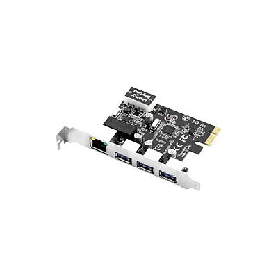 SIIG Usb 3.0 3-port Hub With Lan Pcie Host (LBUS0614S1)