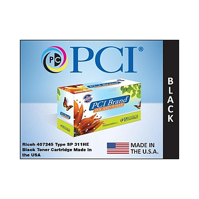 PCI Brand Compatible Ricoh 407245 407246 Black Toner Cartridge 3.5k For Ricoh Sp311he/sp311/sp311dn/sp311sfn/sp311sfnw/sp325 Dnw/sp325sfnw Made In Usa (407245PCI)