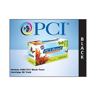 PCI Brand Compatible Okidata 45807101 Black Toner Cartridge 3k Yield Fits Okidata B412dn 432dn 512dn Mb472dnw 492dn 562dnw 562w Oki 45807101 (45807101PCI)