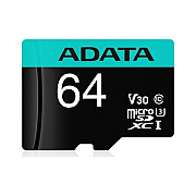A-Data Adata 64g Microsdxc Uhs-i U3 Class 10 (DX64GUI3V30SA2)