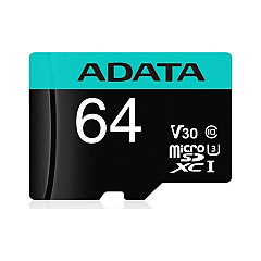 A-Data Adata 64g Microsdxc Uhs-i U3 Class 10 (DX64GUI3V30SA2)