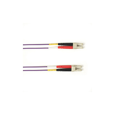 Black Box Om4 50/125 Multimode Fiber Optic Patch Cable - Ofnr Pvc, Lc To Lc, Purple, 1-m (3.2-ft.), Gsa, Taa, Non-returnable/non-cancelable (OCMRM4001MLCLCVT)